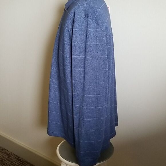 VAN HEUSEN FLEX BLUE LONG SLEEVE CASUAL POLO - Picture 2 of 6